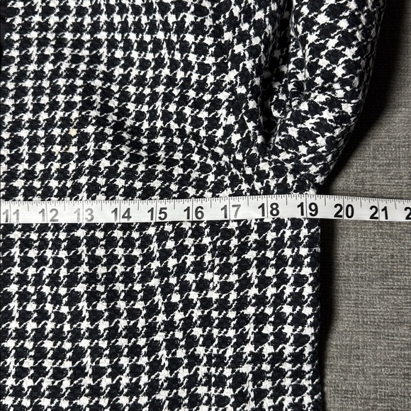 Talbots Black White Houndstooth Jacquard Suiting Jacket 10 Classic Work Chic - Picture 7 of 13